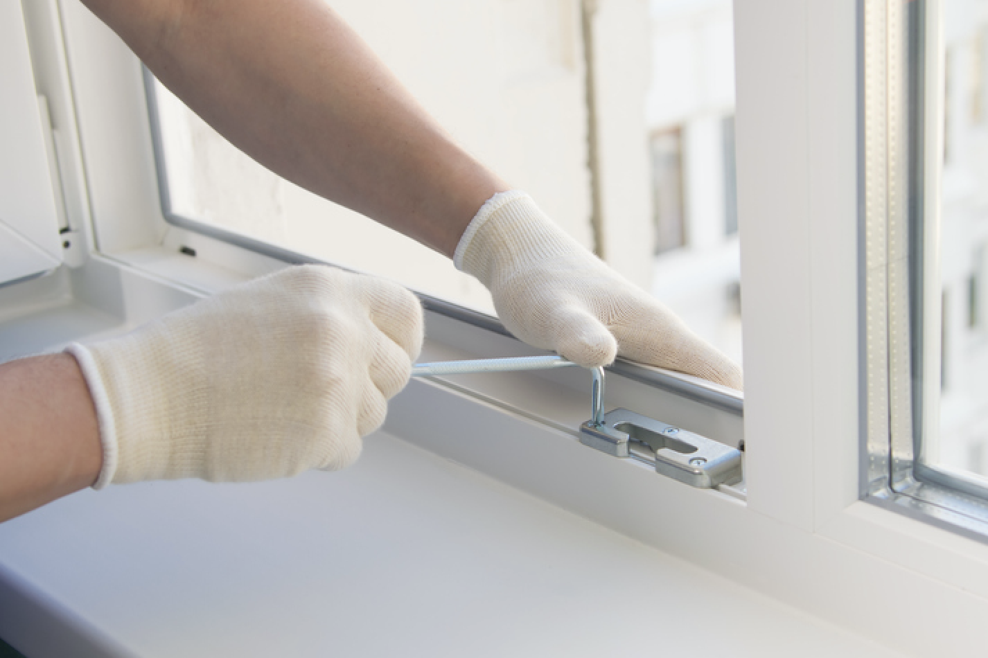 Window installation at a house in Morton Grove, Illinois