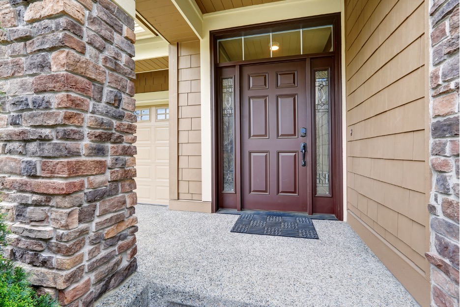 New front door at a house in Barrington, Illinois