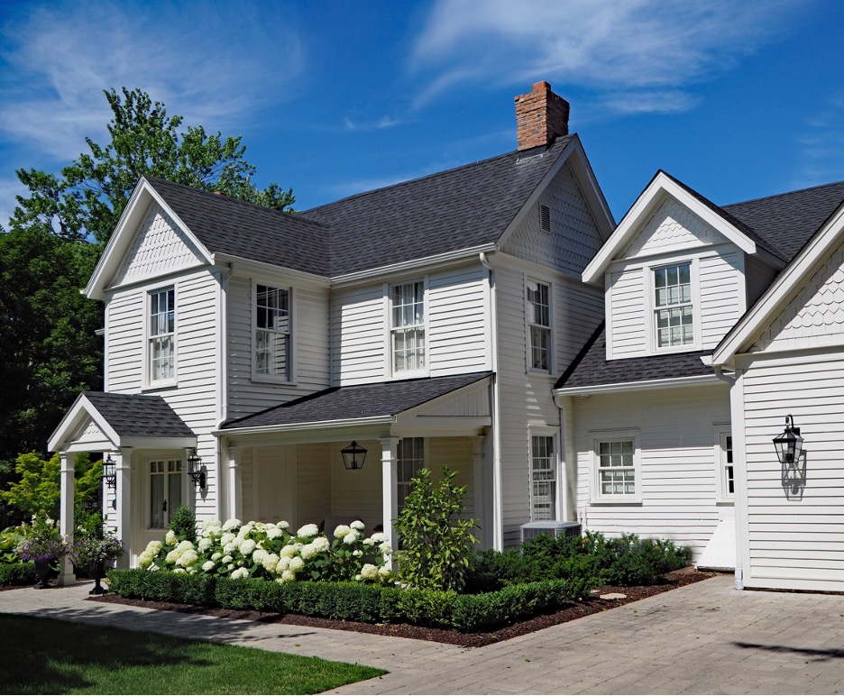 New wood siding on a house in Long Grove, Illinois